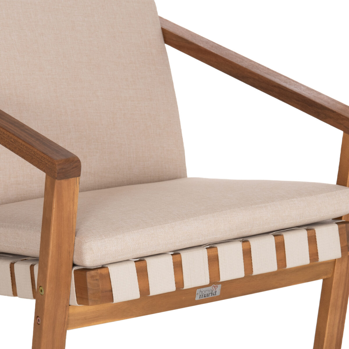 LOUNGE ΣΕΤ ΕΞ.ΧΩΡΟΥ 3ΤΜΧ DAME HM10982 ΞΥΛΟ ΑΚΑΚΙΑΣ--ΣΧΟΙΝΙ STRAP & ΜΑΞΙΛΑΡΙΑ ΣΕ ΜΠΕΖ - Image 4