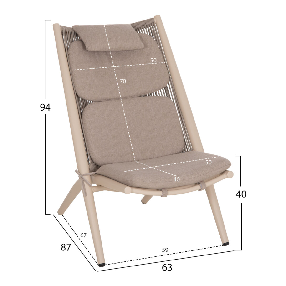 ΠΟΛΥΘΡΟΝΑ RELAX REMUS HM6642.04 ΑΛΟΥΜΙΝΙΟ ΣΑΜΠΑΝΙ-ΣΧΟΙΝΙ OLEFIN ΜΠΕΖ 63x87x94Υεκ. - Image 2