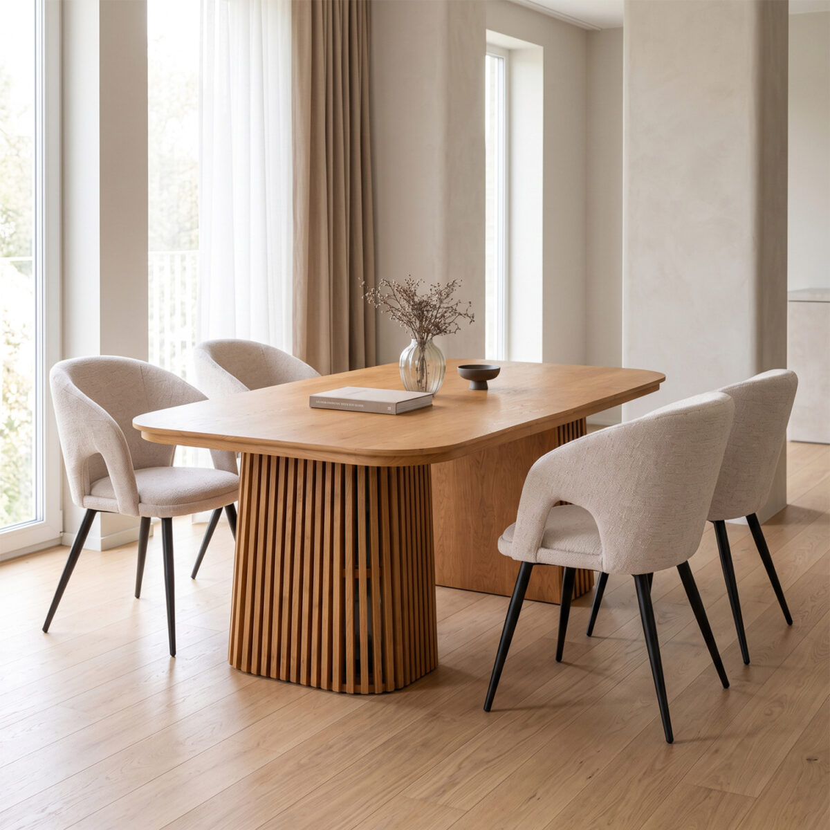 ΣΕΤ ΤΡΑΠΕΖΑΡΙΑΣ 5ΤΜΧ ΕΠΕΚΤΕΙΝΟΜΕΝΟ CORNEL HM12105.02 MDF--ΥΦΑΣΜΑ ΜΠΕΖ - Image 2