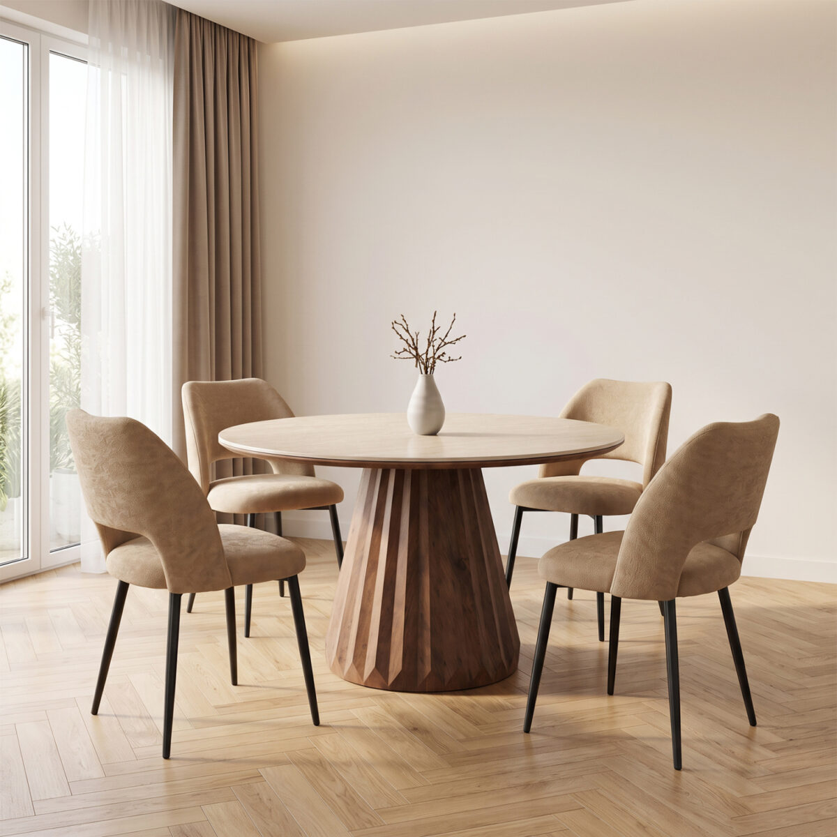 ΣΕΤ ΤΡΑΠΕΖΑΡΙΑΣ 5ΤΜΧ WALDEN HM12104.03 ΚΕΡΑΜΙΚΟ TOP ΤΡΑΒΕΡΤΙΝΑ--ΥΦΑΣΜΑ TAUPE - Image 2