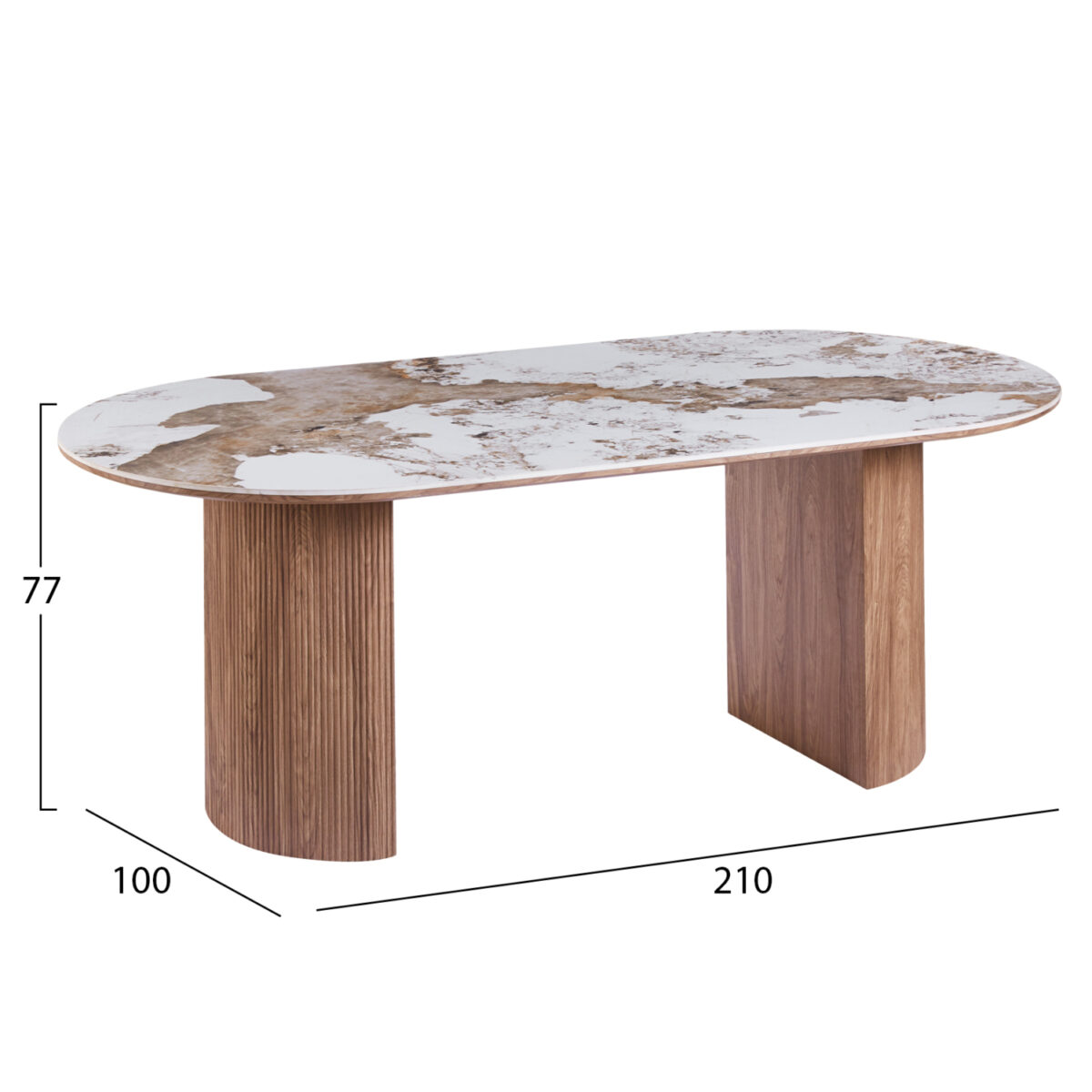 ΣΕΤ ΤΡΑΠΕΖΑΡΙΑΣ 7ΤΜΧ MARBLEX HM11391 ΚΕΡΑΜΙΚΟ TOP PANDORA--ΚΑΡΕΚΛΕΣ ΜΕ ΥΦΑΣΜΑ TAUPE - Image 2
