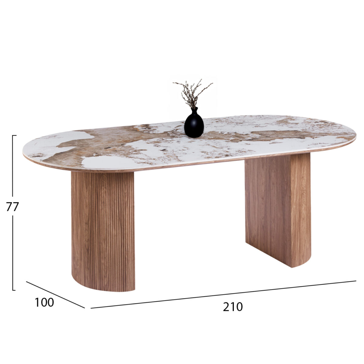 ΣΕΤ ΤΡΑΠΕΖΑΡΙΑΣ 7ΤΜΧ DRENNY HM11395.03 ΚΕΡΑΜΙΚΟ TOP PANDORA--ΚΑΡΕΚΛΕΣ ΥΦΑΣΜΑ TAUPE - Image 4