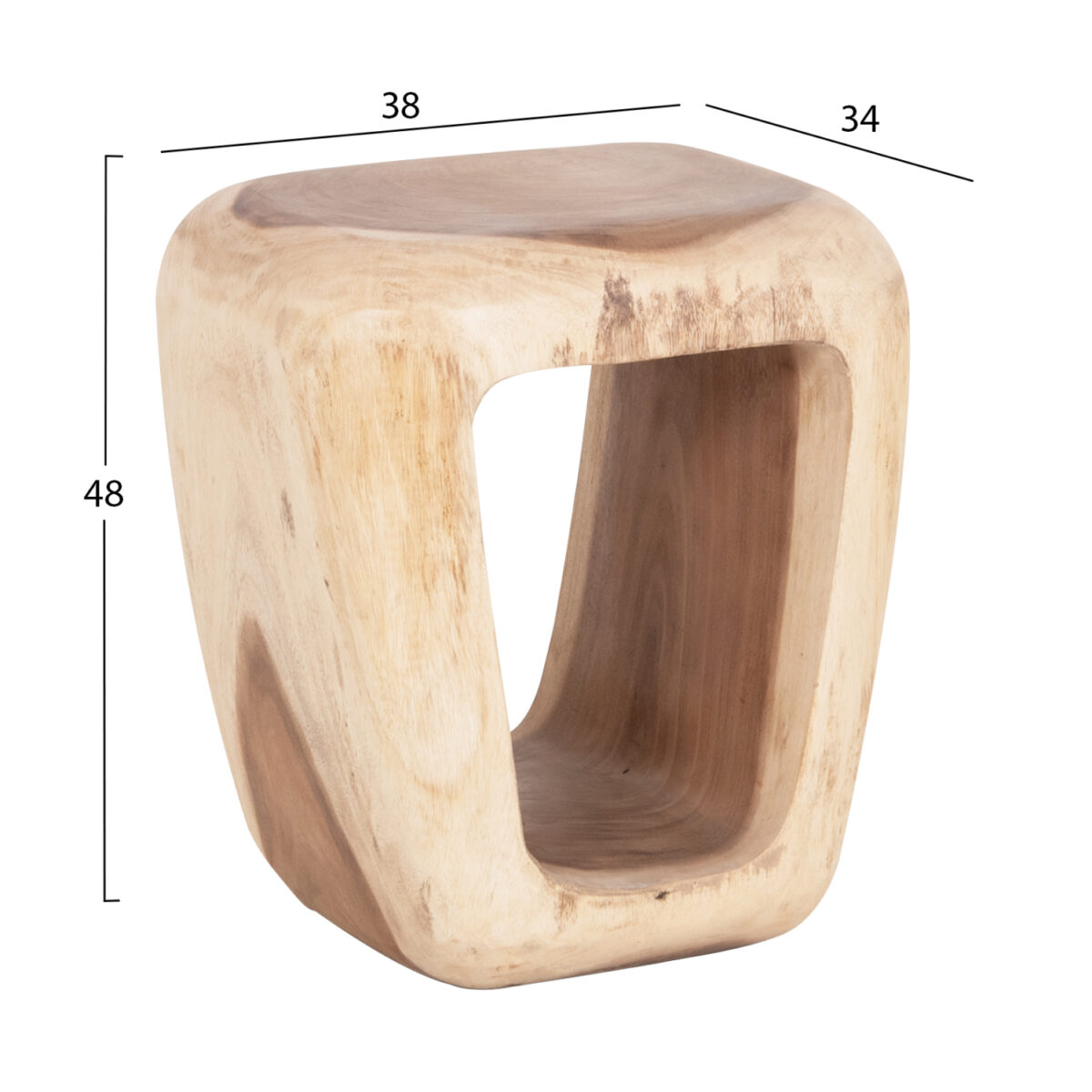 ΣΚΑΜΠΟ DENS HM18451 ΞΥΛΟ SUAR ΣΕ ΦΥΣΙΚΟ 38x34x48Υεκ. - Image 2