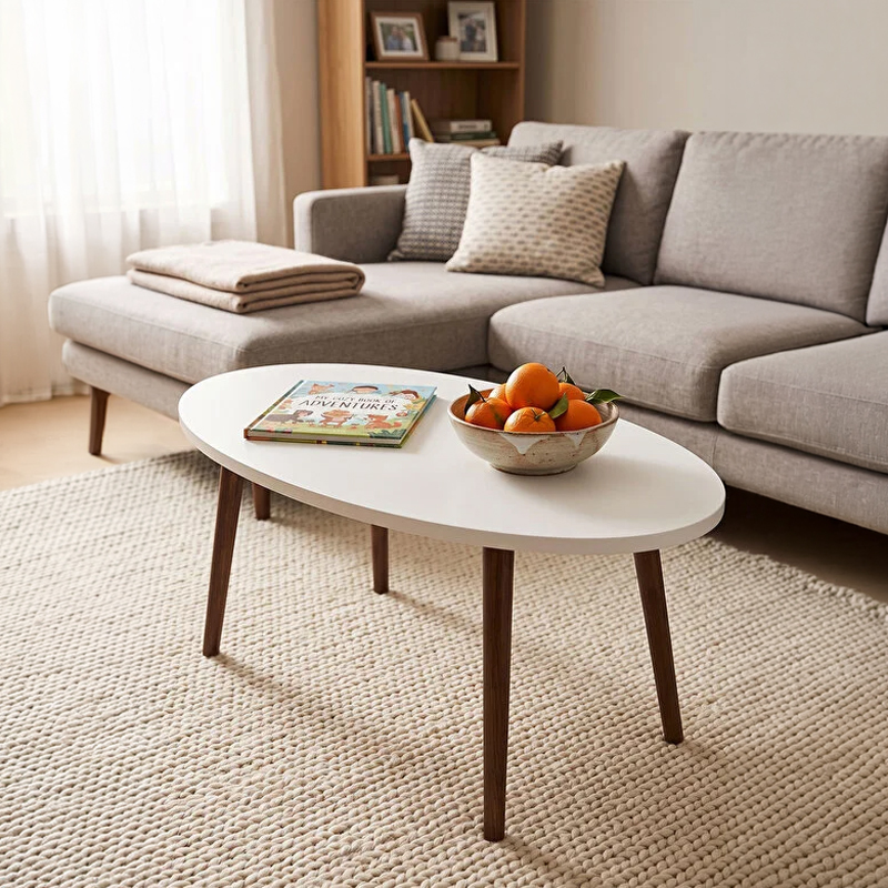 Τραπέζι σαλονιού Sartori  λευκό 90x45x43εκ