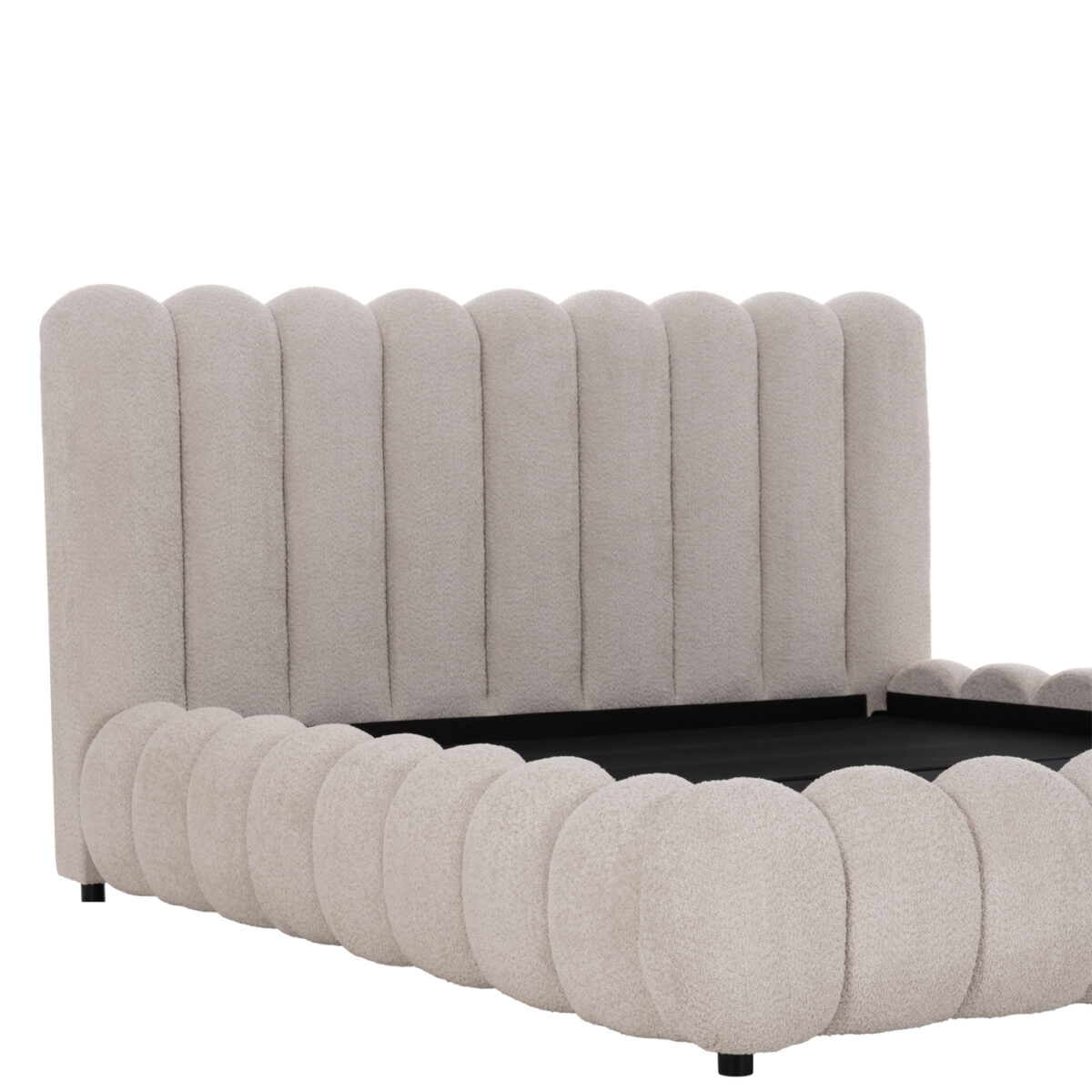 ΚΡΕΒΑΤΙ ΥΠΕΡΔΙΠΛΟ BUBBLE SM758.03 ΜΠΕΖ CHENILLE ΥΦΑΣΜΑ ΓΙΑ ΣΤΡΩΜΑ 180x200εκ - Image 6