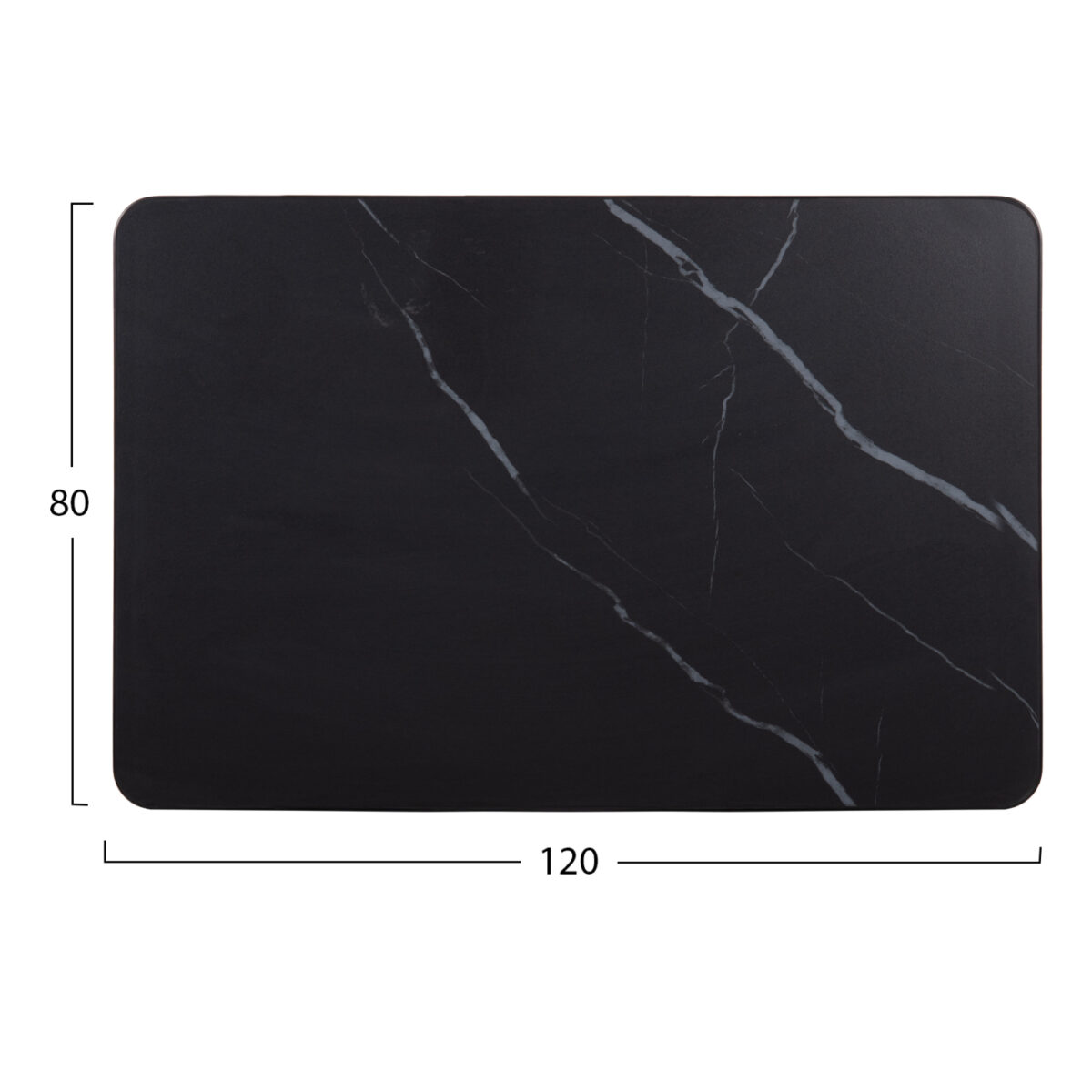 ΕΠΙΦΑΝΕΙΑ ΤΡΑΠΕΖΙΟΥ SINTERED STONE ΟΡΘΟΓΩΝΙΑ HM6656.03 ΠΛΑΙΣΙΟ ALU ΜΑΥΡΟ 120x80εκ. - Image 2