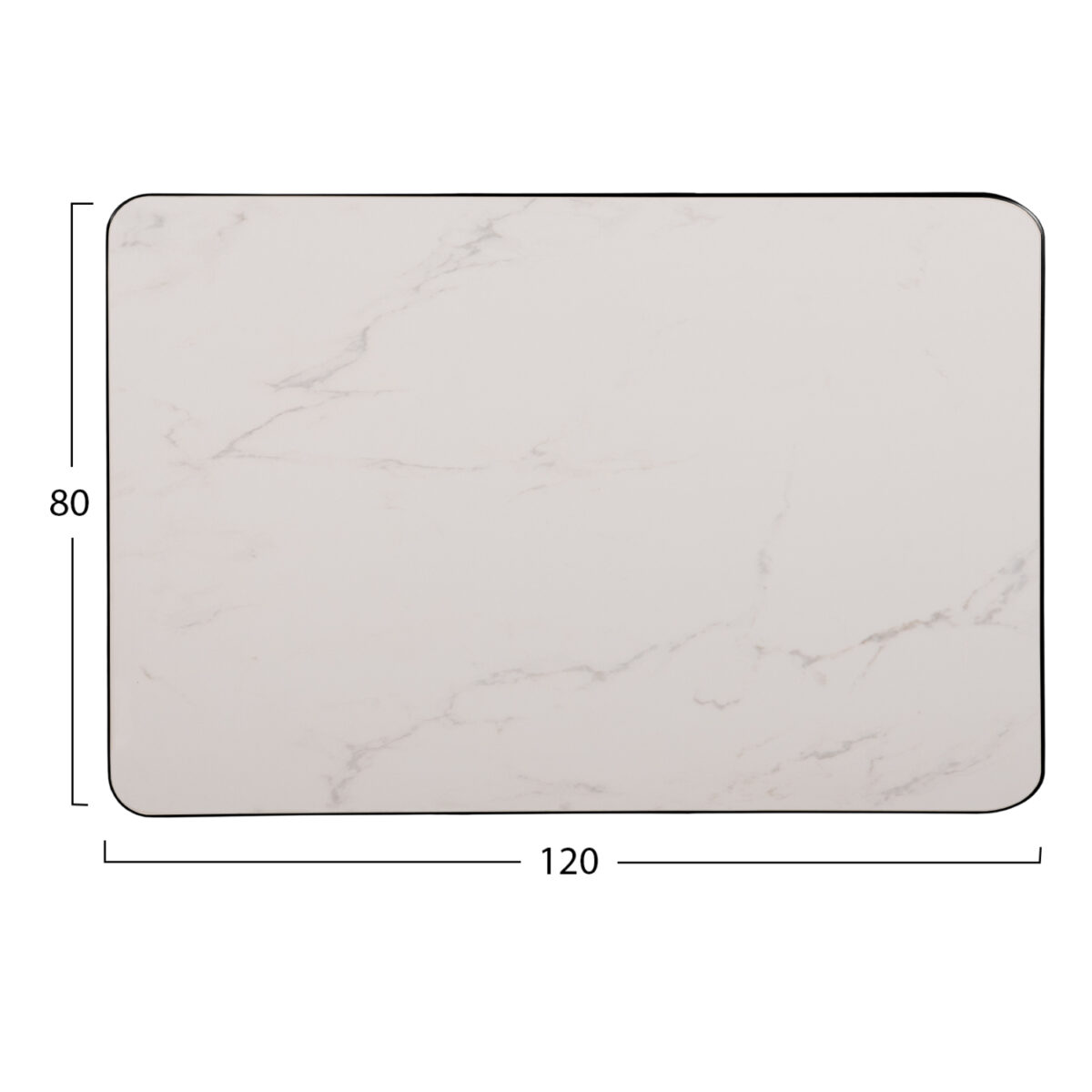 ΕΠΙΦΑΝΕΙΑ ΤΡΑΠΕΖΙΟΥ SINTERED STONE ΟΡΘΟΓΩΝΙΑ HM6656.02 ΠΛΑΙΣΙΟ ALU ΜΑΥΡΟ 120x80εκ. - Image 2