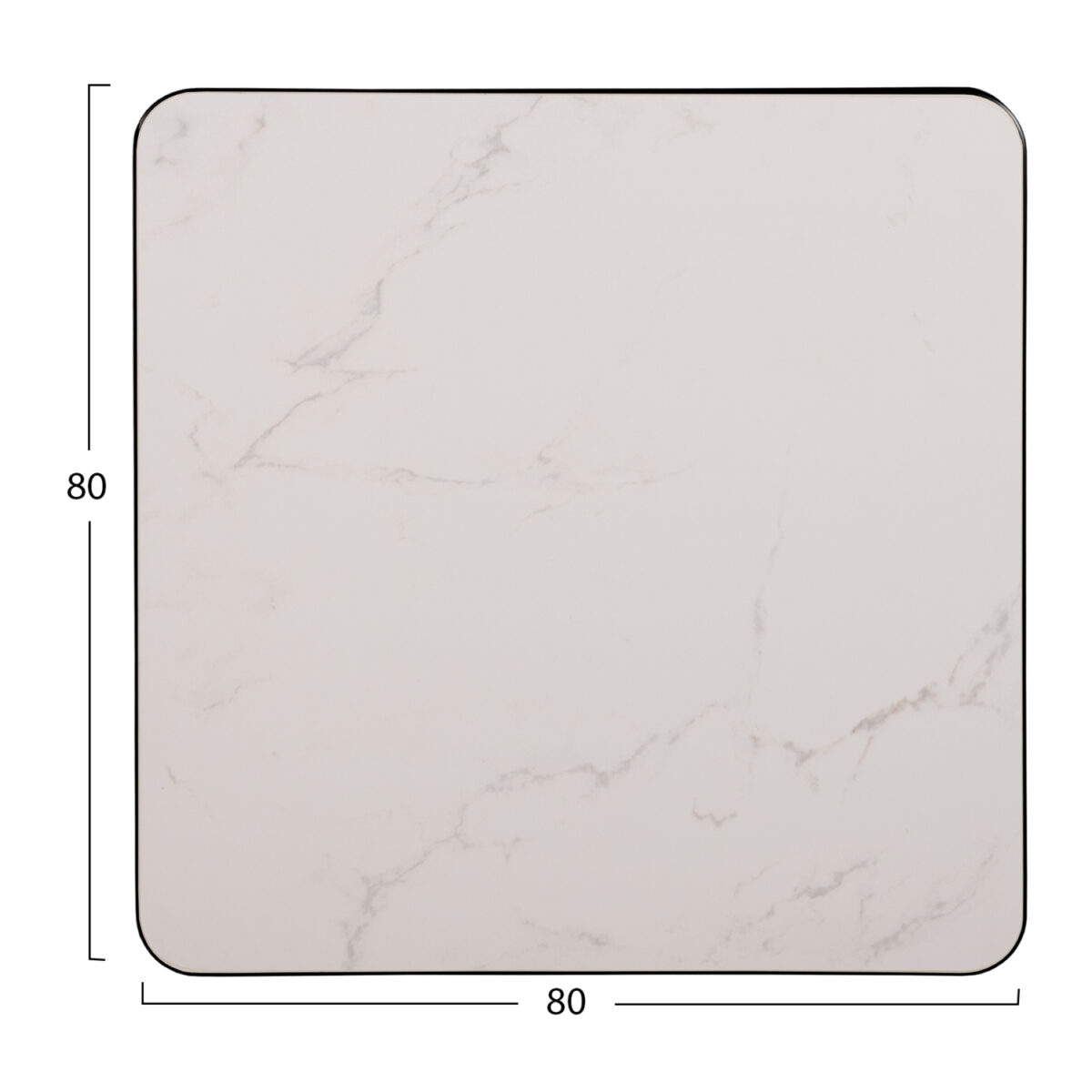 ΕΠΙΦΑΝΕΙΑ ΤΡΑΠΕΖΙΟΥ SINTERED STONE ΤΕΤΡΑΓΩΝΗ HM6655.02 ΠΛΑΙΣΙΟ ALU ΜΑΥΡΟ 80x80εκ. - Image 2