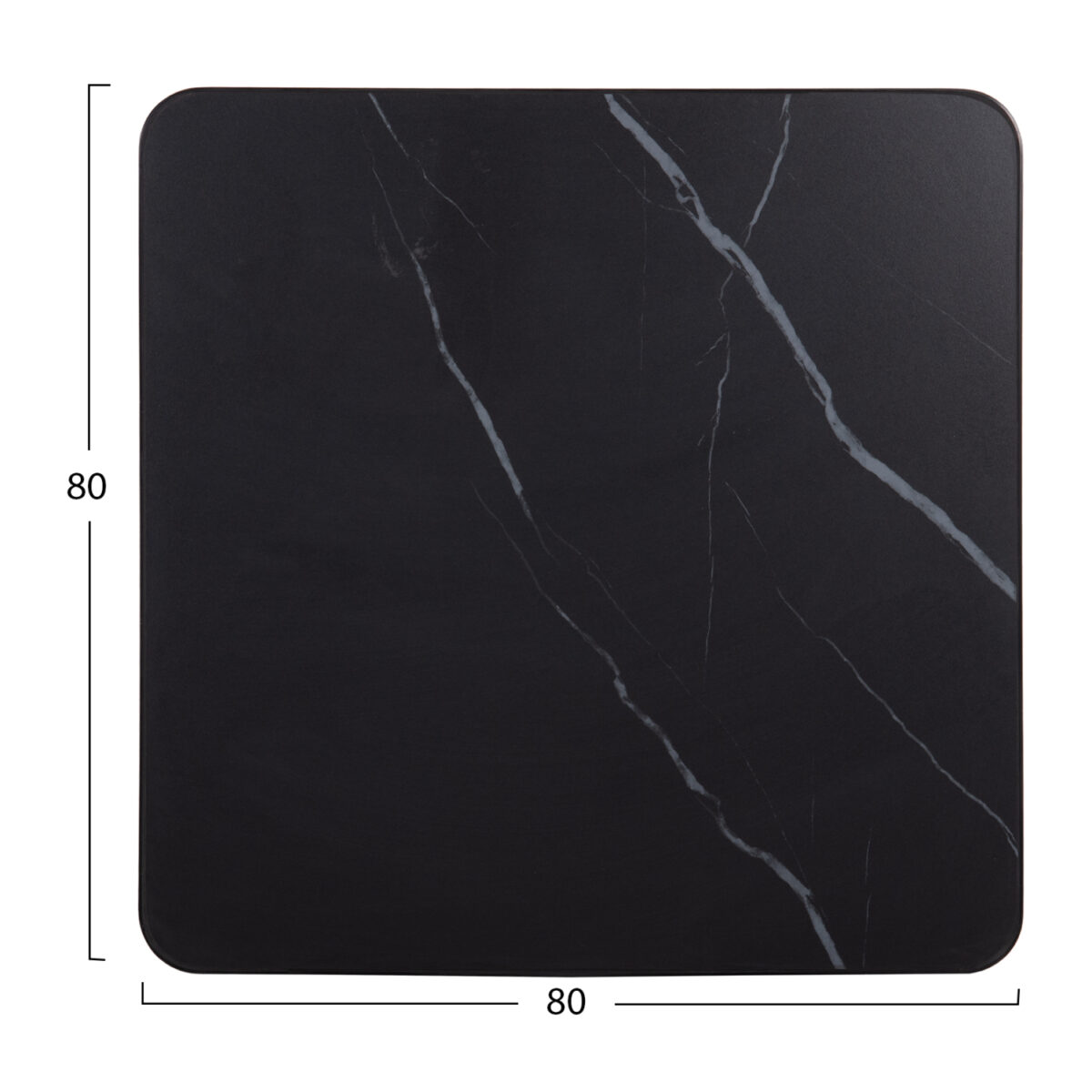 ΕΠΙΦΑΝΕΙΑ ΤΡΑΠΕΖΙΟΥ SINTERED STONE ΤΕΤΡΑΓΩΝΗ HM6655.03 ΠΛΑΙΣΙΟ ALU ΜΑΥΡΟ 80x80εκ. - Image 2