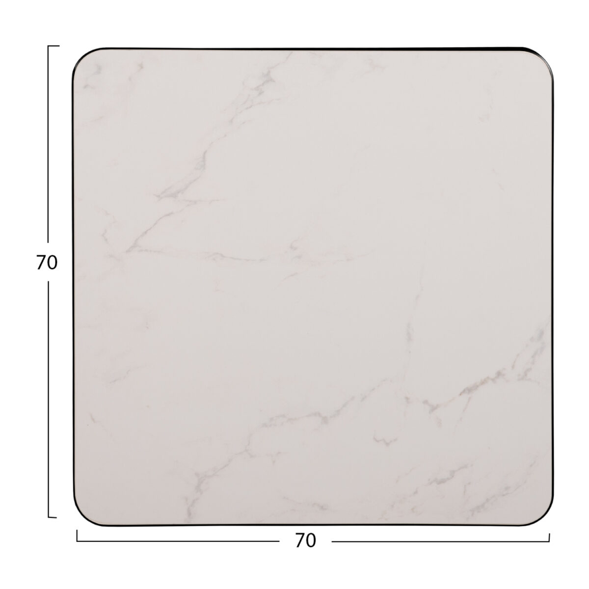 ΕΠΙΦΑΝΕΙΑ ΤΡΑΠΕΖΙΟΥ SINTERED STONE ΤΕΤΡΑΓΩΝΗ HM6654.02 ΠΛΑΙΣΙΟ ALU ΜΑΥΡΟ 70x70εκ. - Image 2