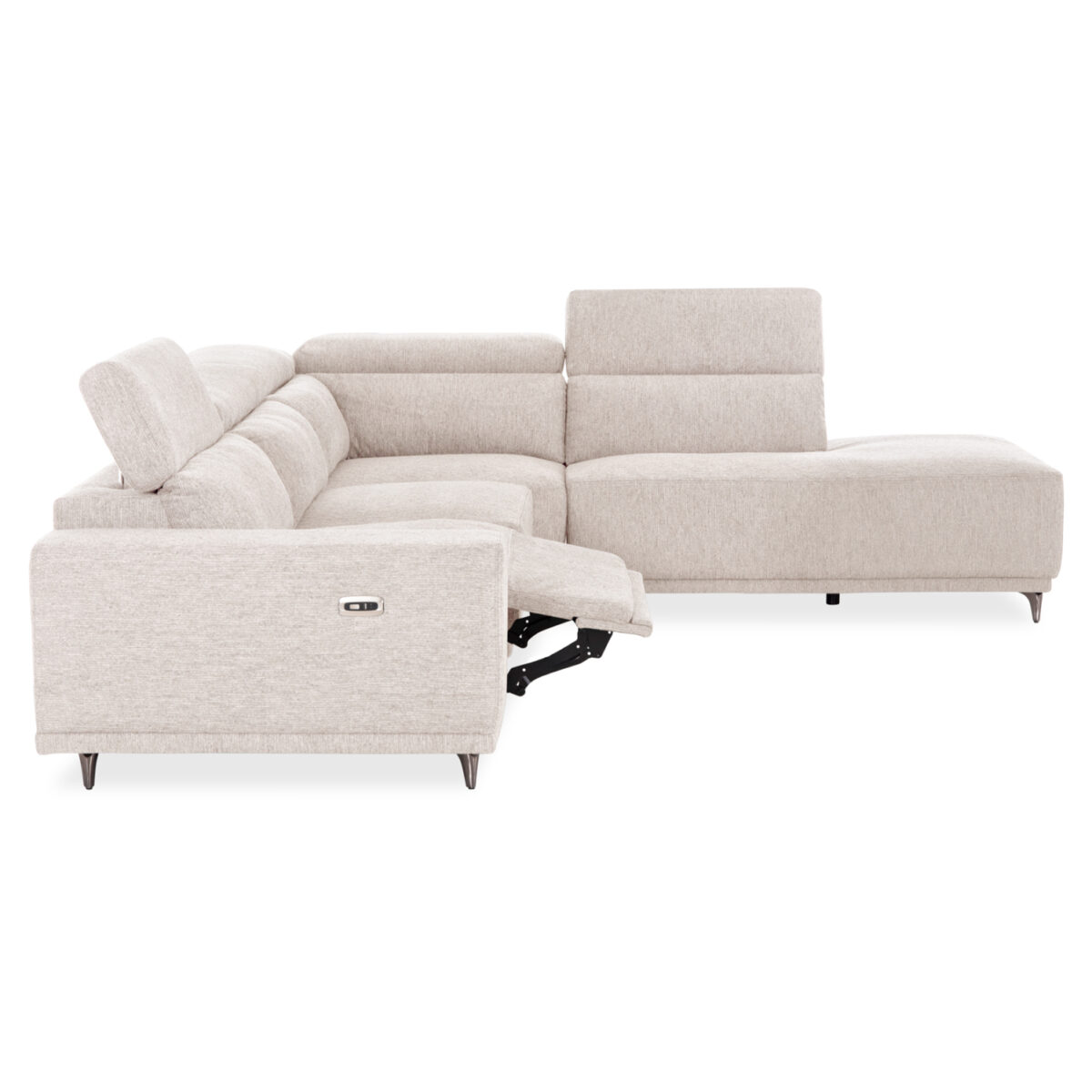 ΚΑΝΑΠΕΣ ΑΡΙΣΤΕΡΗ ΓΩΝΙΑ 5Θ ΜΕ RECLINE LUNARIS HM3316.02L ΕΚΡΟΥ ΥΦΑΣΜΑ 307x267x94Yεκ - Image 4