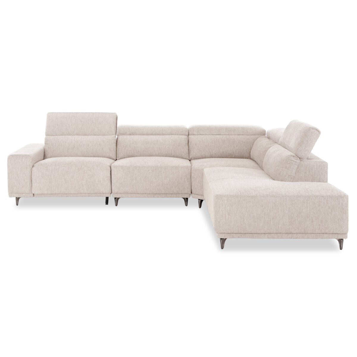 ΚΑΝΑΠΕΣ ΔΕΞΙΑ ΓΩΝΙΑ 5Θ ΜΕ RECLINE LUNARIS HM3316.02R ΕΚΡΟΥ ΥΦΑΣΜΑ 307x267x94Yεκ - Image 3