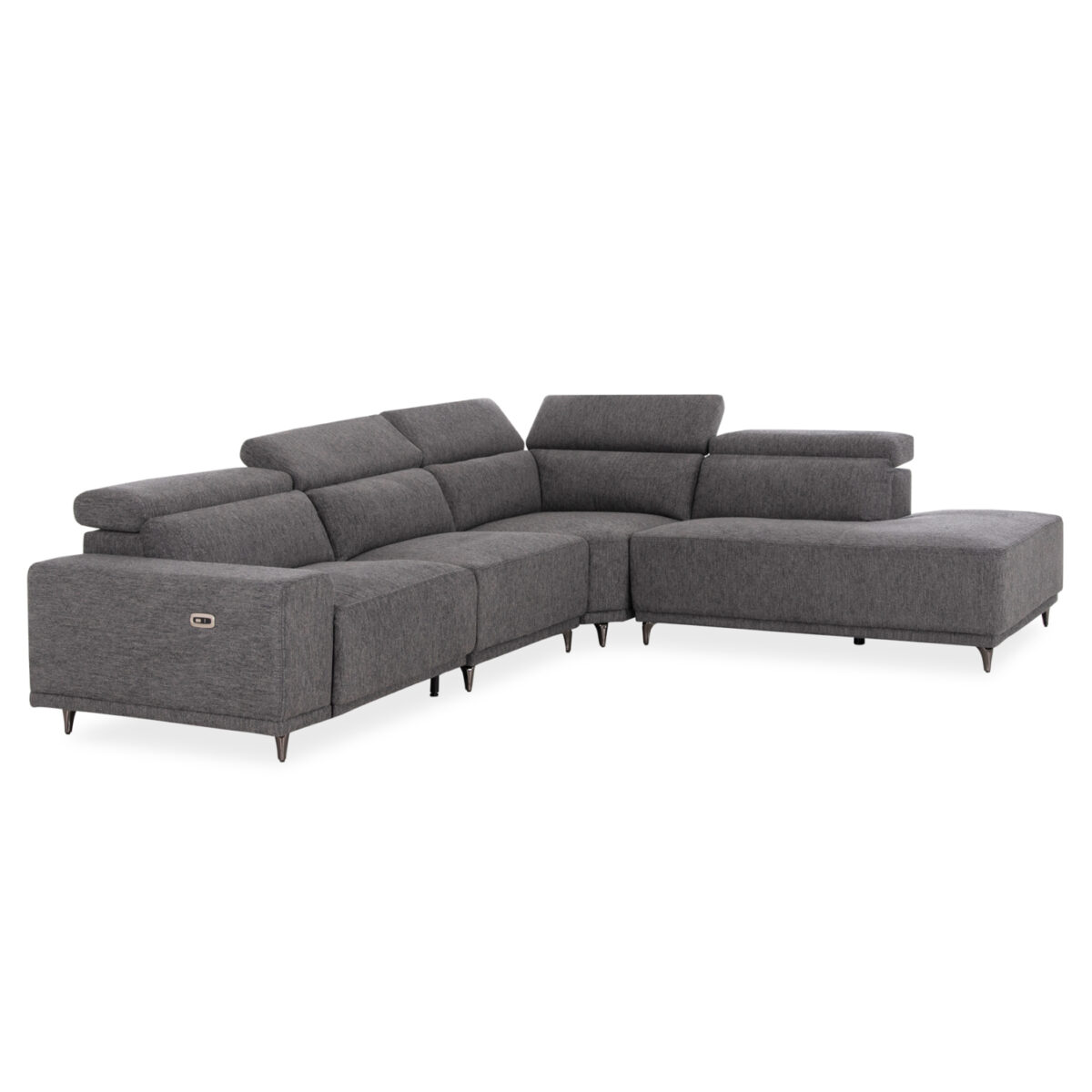 ΚΑΝΑΠΕΣ ΔΕΞΙΑ ΓΩΝΙΑ 5Θ ΜΕ RECLINE LUNARIS HM3316.01R ΓΚΡΙ ΥΦΑΣΜΑ 307x267x94Yεκ - Image 3