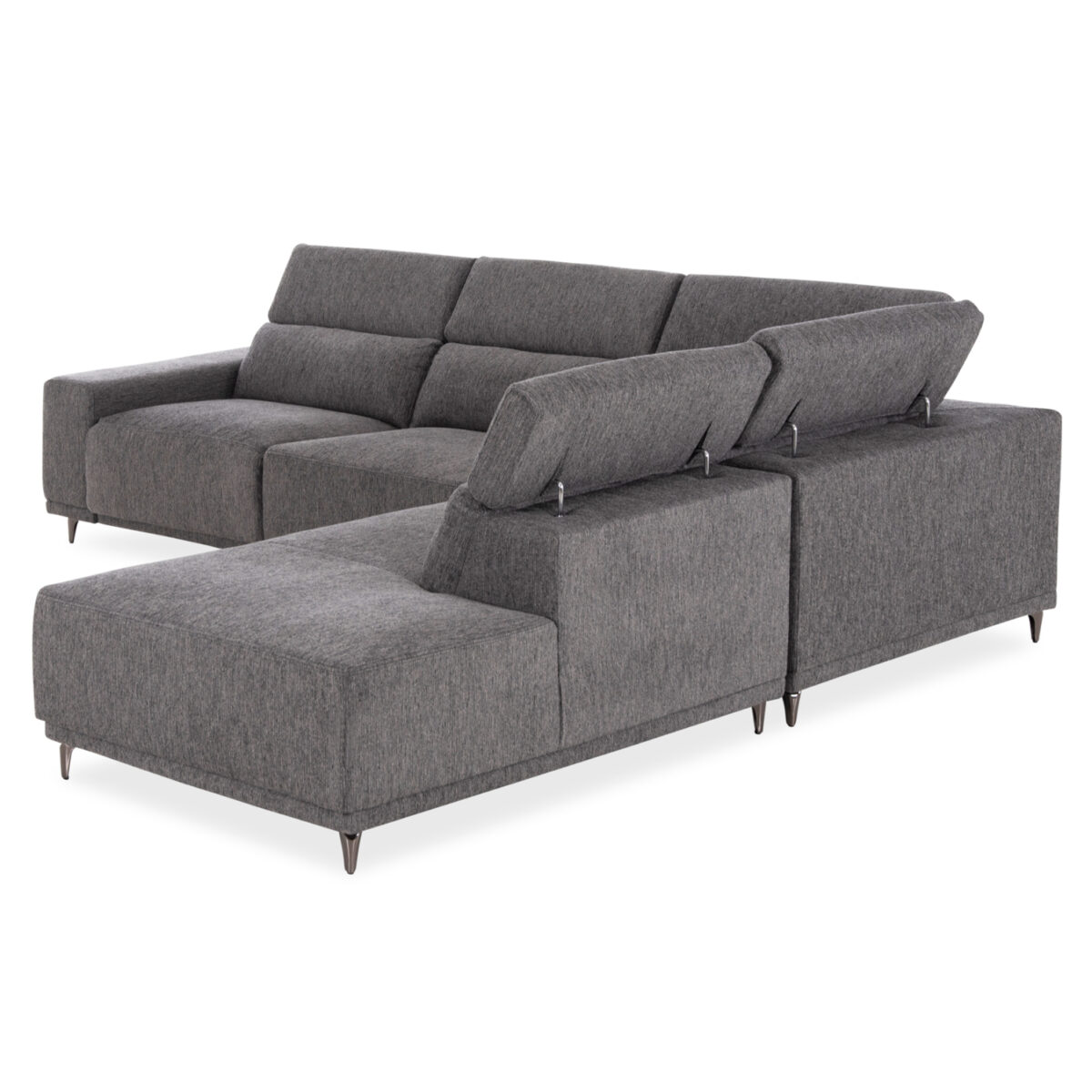 ΚΑΝΑΠΕΣ ΔΕΞΙΑ ΓΩΝΙΑ 5Θ ΜΕ RECLINE LUNARIS HM3316.01R ΓΚΡΙ ΥΦΑΣΜΑ 307x267x94Yεκ - Image 5