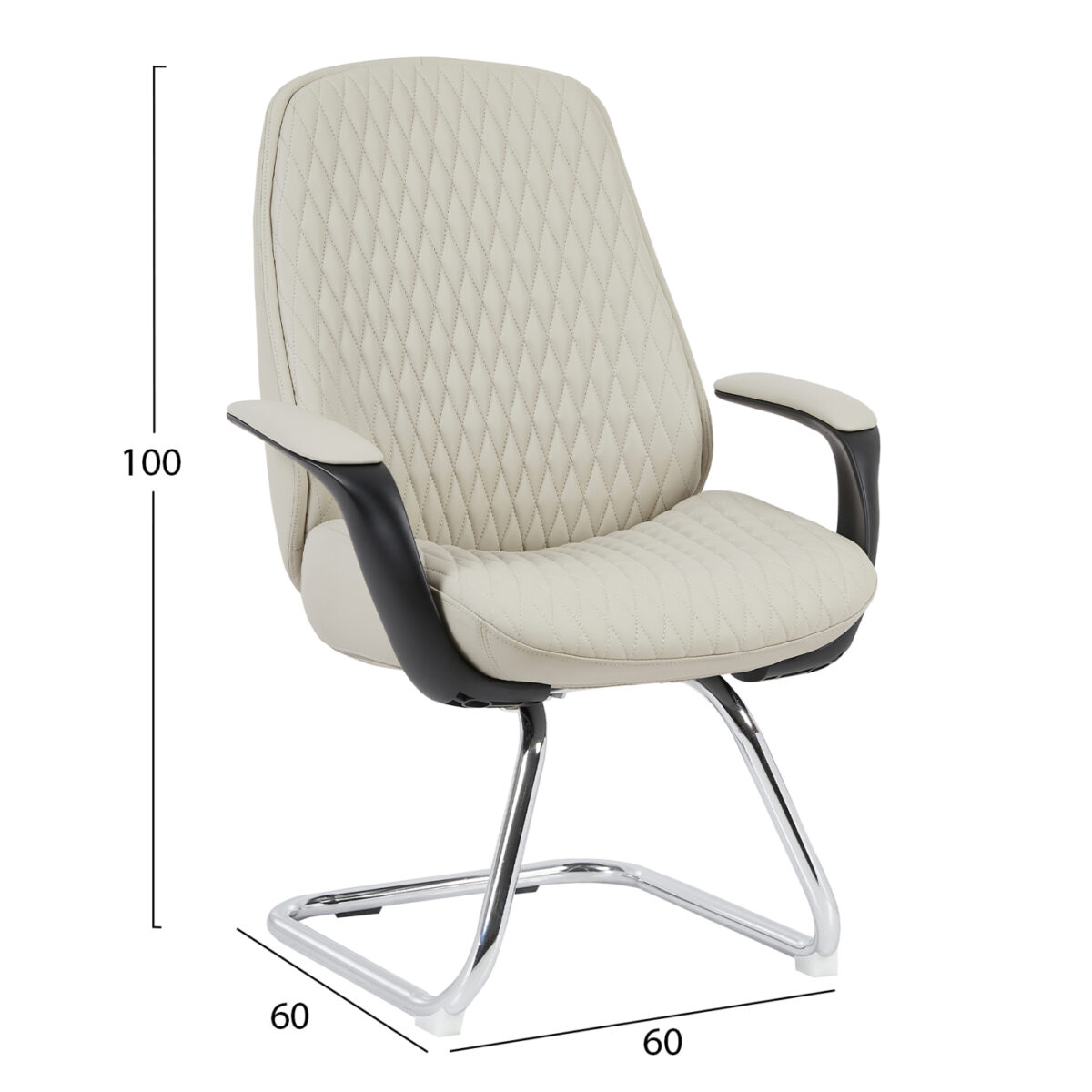 ΚΑΡΕΚΛΑ ΕΠΙΣΚΕΠΤΗ VELUM-s HM1235.02 ΜΠΕΖ PU--ΒΑΣΗ ΧΡΩΜΙΟΥ 71x60x100Υεκ. - Image 2