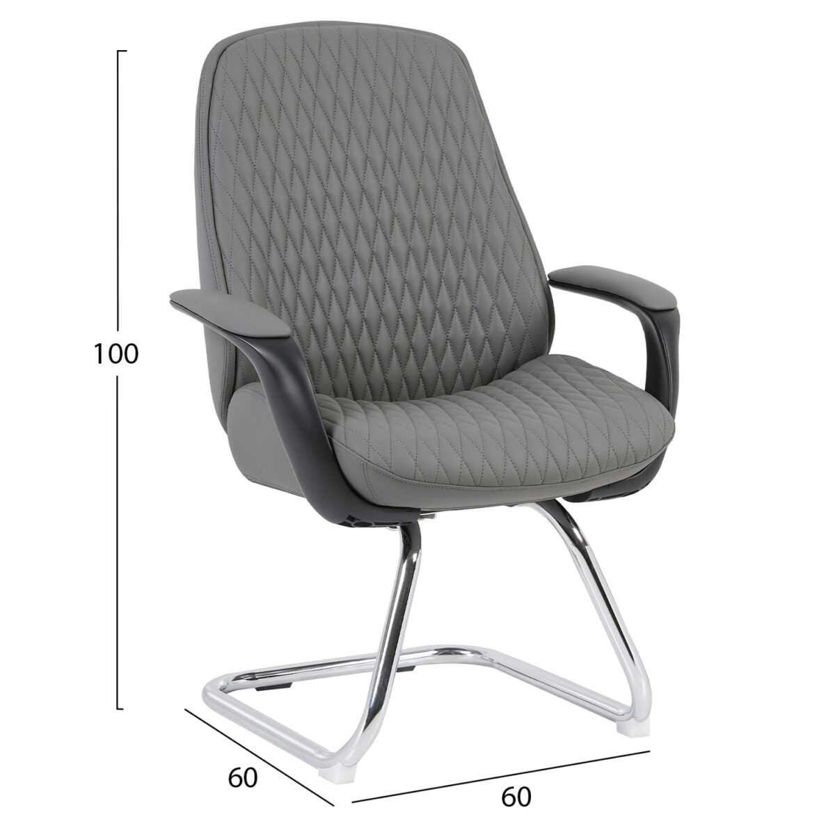 ΚΑΡΕΚΛΑ ΕΠΙΣΚΕΠΤΗ VELUM-s HM1235.10 ΓΚΡΙ PU--ΒΑΣΗ ΧΡΩΜΙΟΥ 71x60x100Υεκ. - Image 2