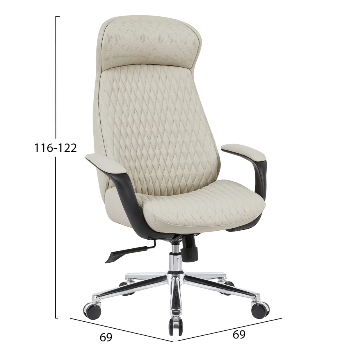 ΚΑΡΕΚΛΑ ΓΡΑΦΕΙΟΥ VELUM HM1233.02 ΜΠΕΖ PU--ΒΑΣΗ ΧΡΩΜΙΟΥ 71x69x116-122Υεκ. - Image 2